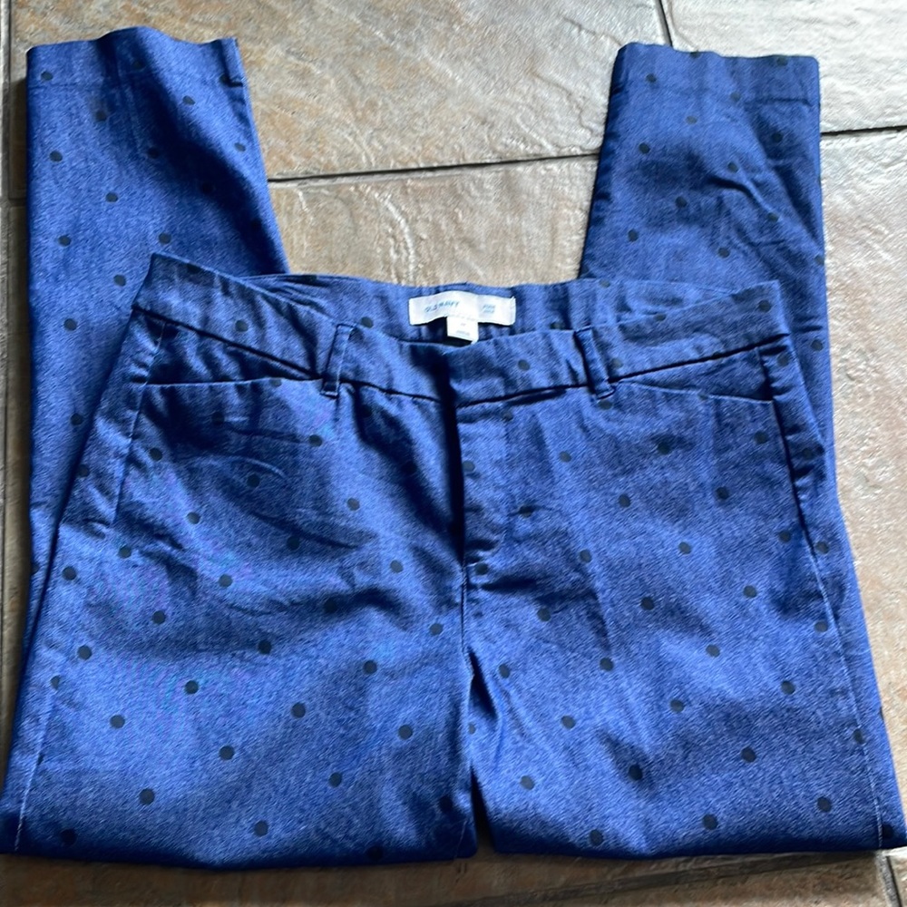 Old Navy Denim Cotton Pixie with Black Polka Dots